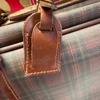 U1205 Vintage Polo Ralph Lauren Full Size Leather Tartan Suitcase