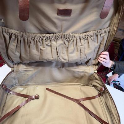 U1205 Vintage Polo Ralph Lauren Full Size Leather Tartan Suitcase