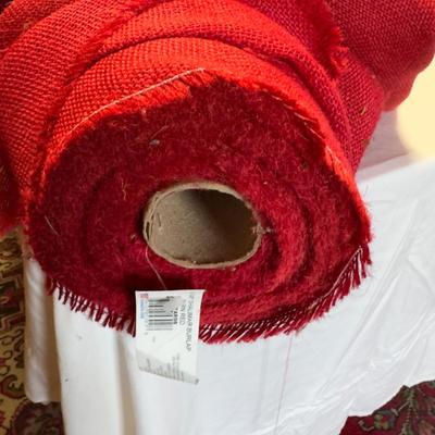 U1206 Large Lot of Burlap Material and Red Tulle