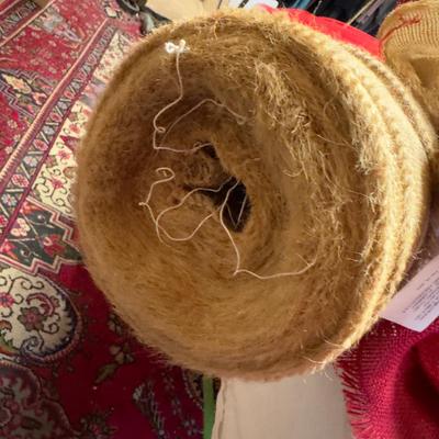 U1206 Large Lot of Burlap Material and Red Tulle
