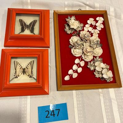 Shell art and butterflies