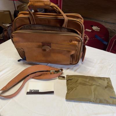 U1221 Vintage HARTMAN Travel Briefcase with Shoulder Strap and Umbrella Pocket