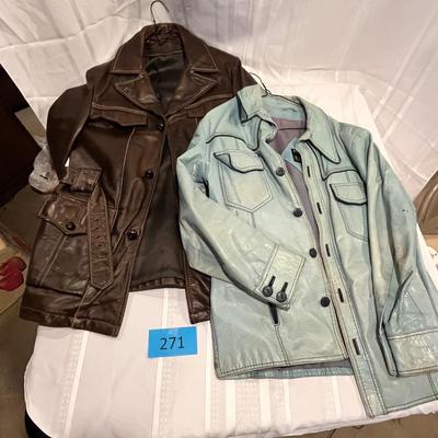 Two vintage Leather Coats