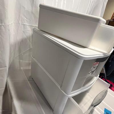 Plastic storage drawers