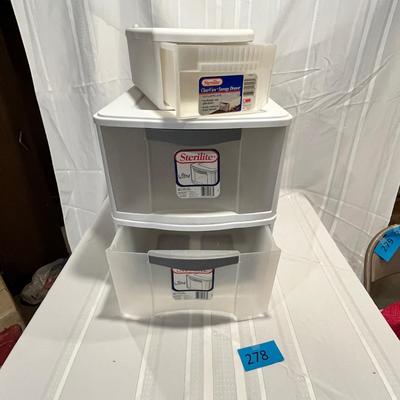 Plastic storage drawers