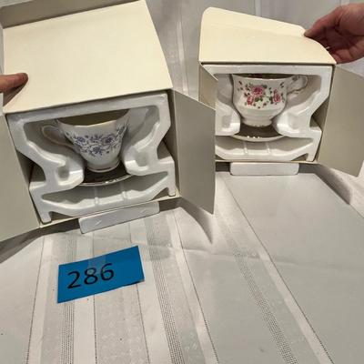 2 Avon Bone China cups & saucers