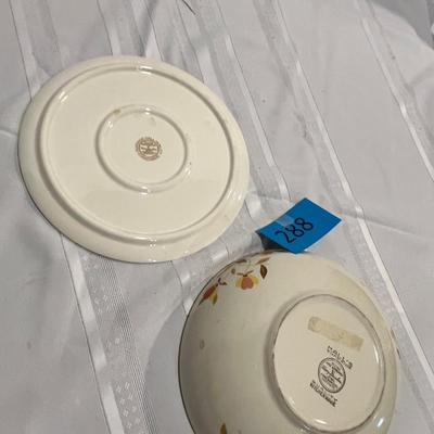 Hall Jewel Tea Autumn Leaf Bowl & cake plate