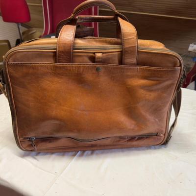 U1225 Vintage HARTMAN Leather Briefcase with Pockets and Strap