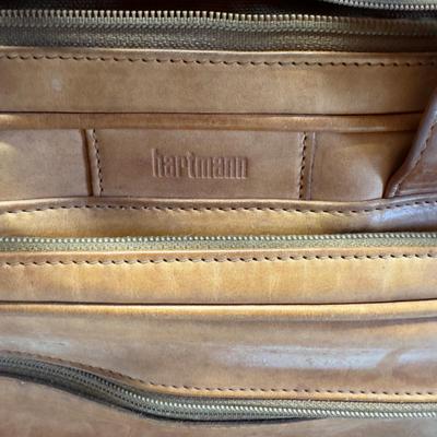 U1225 Vintage HARTMAN Leather Briefcase with Pockets and Strap