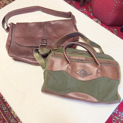 U1226 Vintage Brown Leather Diamond Bluff Travel Gear Bag and Leather Bags