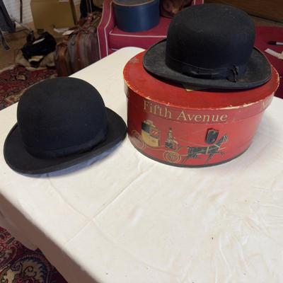 U1233 Antique John B. Stetson Bowler Hat Co. & Herbert Johnson London Dobbs Hat Box