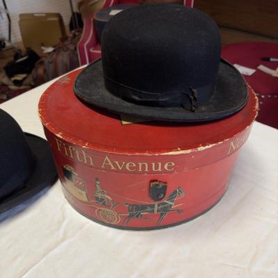 U1233 Antique John B. Stetson Bowler Hat Co. & Herbert Johnson London Dobbs Hat Box