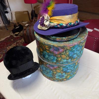 U1234 Vintage Floral Hat Travel Zipper Case Box with J. R. Palacios Enterprises Western Hat