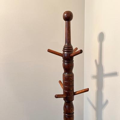 Solid Wood Coat Tree + Small End Table