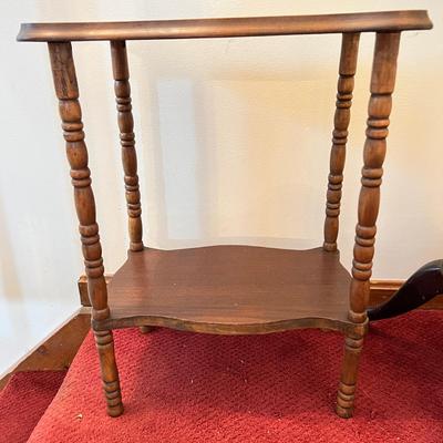 Solid Wood Coat Tree + Small End Table