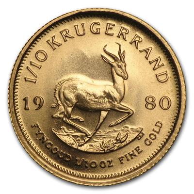 Circulated 1980 South Africa 1/10 oz. Gold Krugerrand