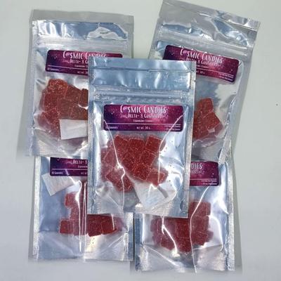 Lot of 5 Factory Sealed Cosmic Candies Strawberry Stardust Delta-8 Gummies