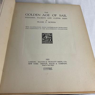 U1061 RARE The Golden Age of Sail by Frank C. Bowen- Color Plates Lithographs