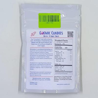 Lot of 6 Cosmic Candies CBD Delta-8 Rice Treat Assortment