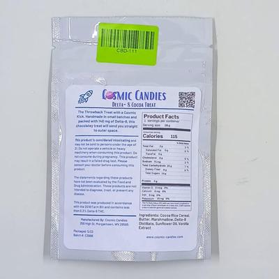 Lot of 4 Cosmic Candies CBD Delta-8 Chocolate Rice Treats