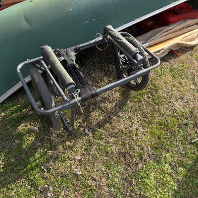 O1109 Vintage 16' Old Town Canoe with Dolly