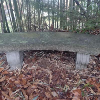 Curved Concrete Garden Sitting Bench