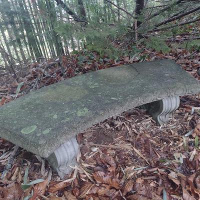 Curved Concrete Garden Sitting Bench