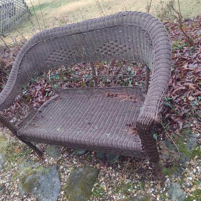 Woven Synthetic Wicker Loveseat