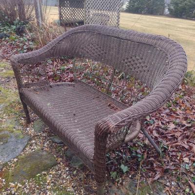 Woven Synthetic Wicker Loveseat