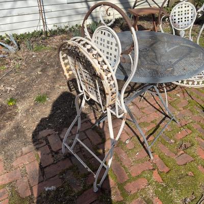 O1117 Three Piece Metal folding Table and Chairs