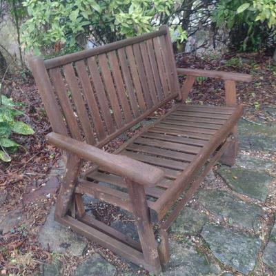Wooden Glider Rocking Loveseat