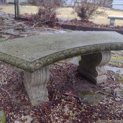 Curved Concrete Garden Sitting Bench- Choice A