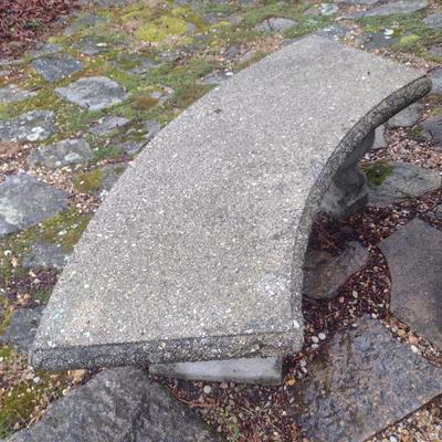 Curved Concrete Garden Sitting Bench- Choice B