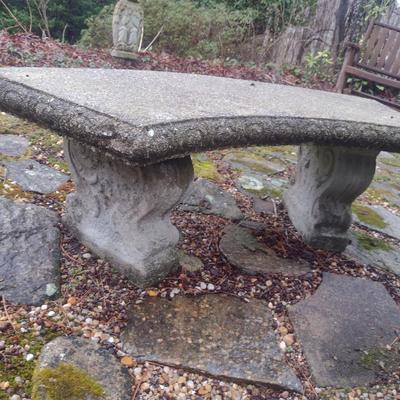 Curved Concrete Garden Sitting Bench- Choice B