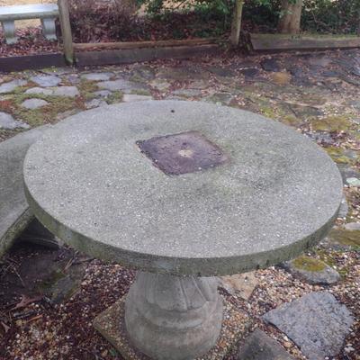 Round Concrete Garden Table