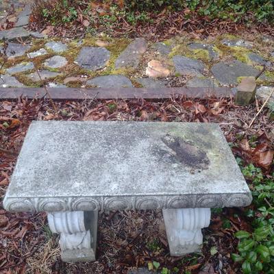 Short Concrete Garden Sitting Bench- Choice A