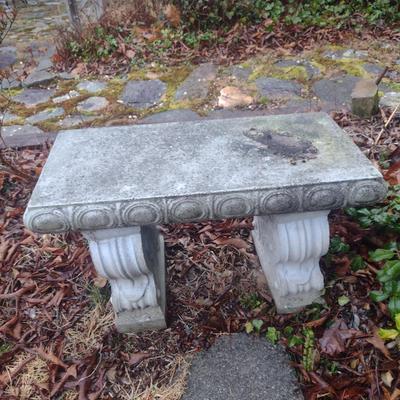 Short Concrete Garden Sitting Bench- Choice A