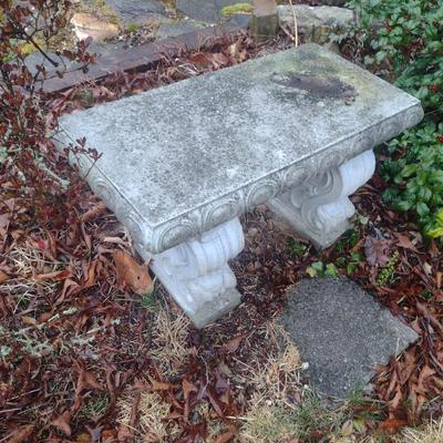 Short Concrete Garden Sitting Bench- Choice A