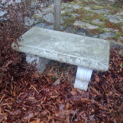 Short Concrete Garden Sitting Bench- Choice B
