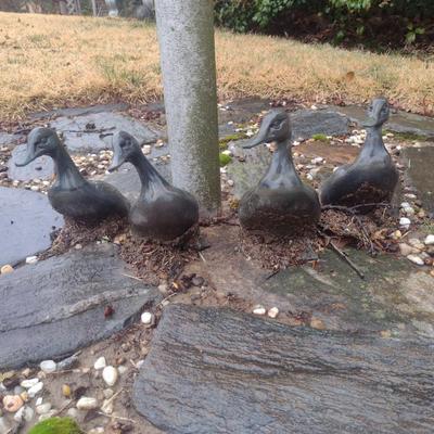 Family of Cast Metal Ducks- 4 Pieces