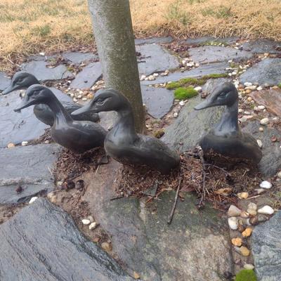 Family of Cast Metal Ducks- 4 Pieces