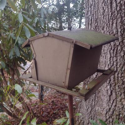 Metal Bird Feeder on Stake