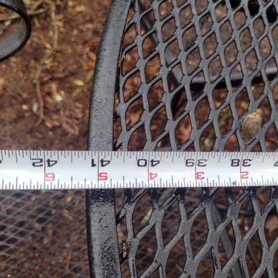 Black Metal Mesh Outdoor Table and Four Chairs