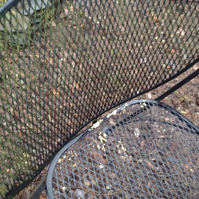 Black Metal Mesh Outdoor Table and Four Chairs