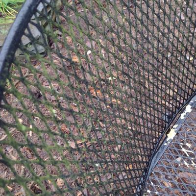 Black Metal Mesh Outdoor Table and Four Chairs