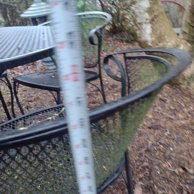 Black Metal Mesh Outdoor Table and Four Chairs