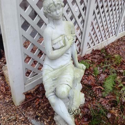 Vintage Concrete Statue- Lounging Maiden