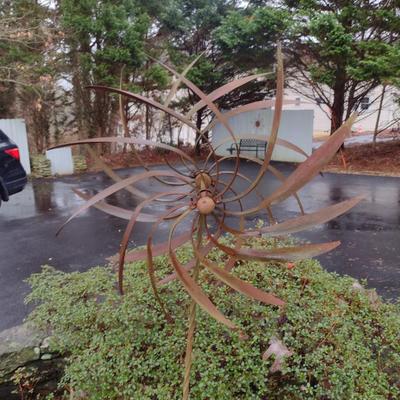 Metal Whirligig Garden Art