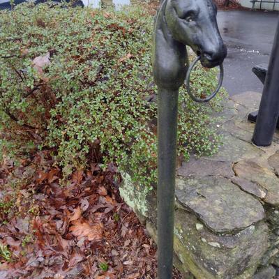 Metal Horse Head Design Hitching Post