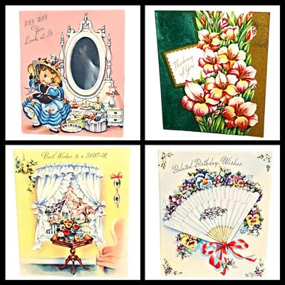 24 Vintage Greeting Cards: An Artistic Card & Beauty Crest All Occasion Cards in Vintage Beauty Crest Box